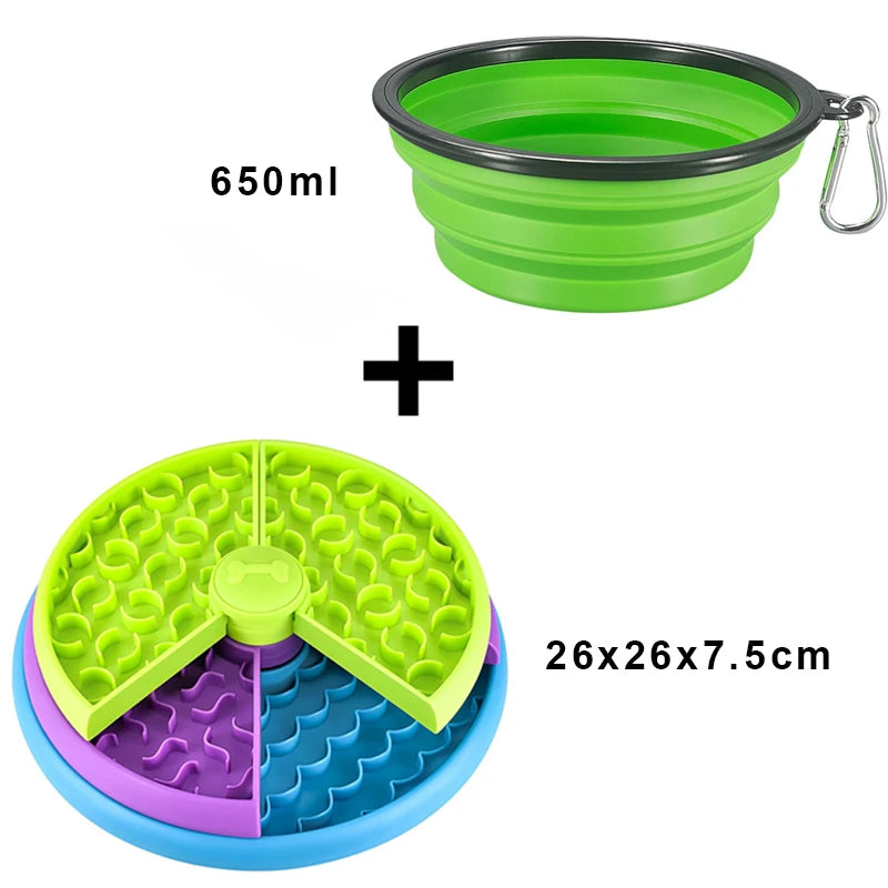 Slow Feeder Dog Bowl Mental Stimulate Detachable Puzzle Slow Eating Pet Bowl Anti-Slip Interactive Treat Dispenser Toys for Dogs