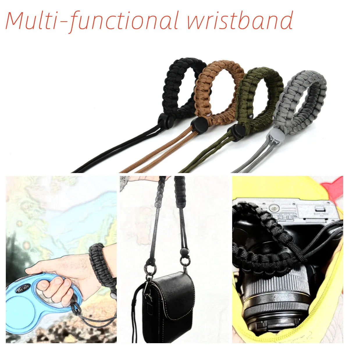 Adjustable Dog Leash Hands Free Leash Outdoor Nylon Bracelet Strong Hanging Rope Walker Pets Accessories Chihuahua Pug Supplies
