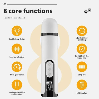 NEW Electric Dog Nail Clippers for Dog Nail Grinders Rechargeable USB Charging Pet Quiet Cat Paws Nail Grooming Trimmer Tools