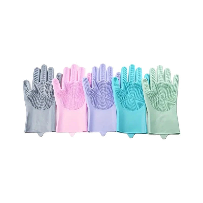 Pet Grooming Cleaning Gloves Dog Cat Bathing Shampoo Glove Scrubber Magic Dishwashing Cleanner Sponge Silicon Hair Removal Glove