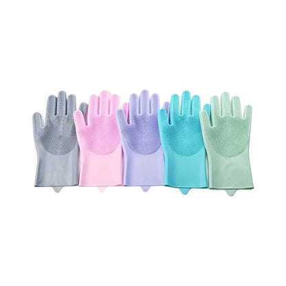Pet Grooming Cleaning Gloves Dog Cat Bathing Shampoo Glove Scrubber Magic Dishwashing Cleanner Sponge Silicon Hair Removal Glove