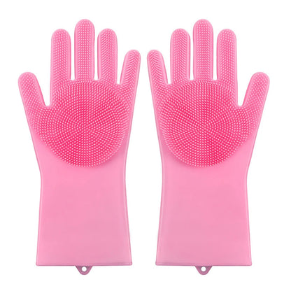 Pet Grooming Gloves Dog Cat Bathing Cleaning Glove Shampoo Scrubber Clean Soft Silicone Hair Removal Glove Hand Skin Protection