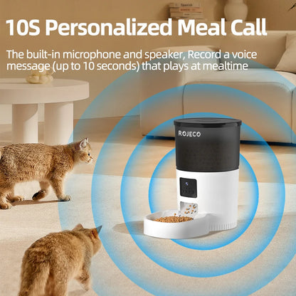 Automatic Cat Feeder with Camera Video Cat Food Dispenser Pet Smart Voice Recorder Remote Control Auto Feeder for Cat Dog