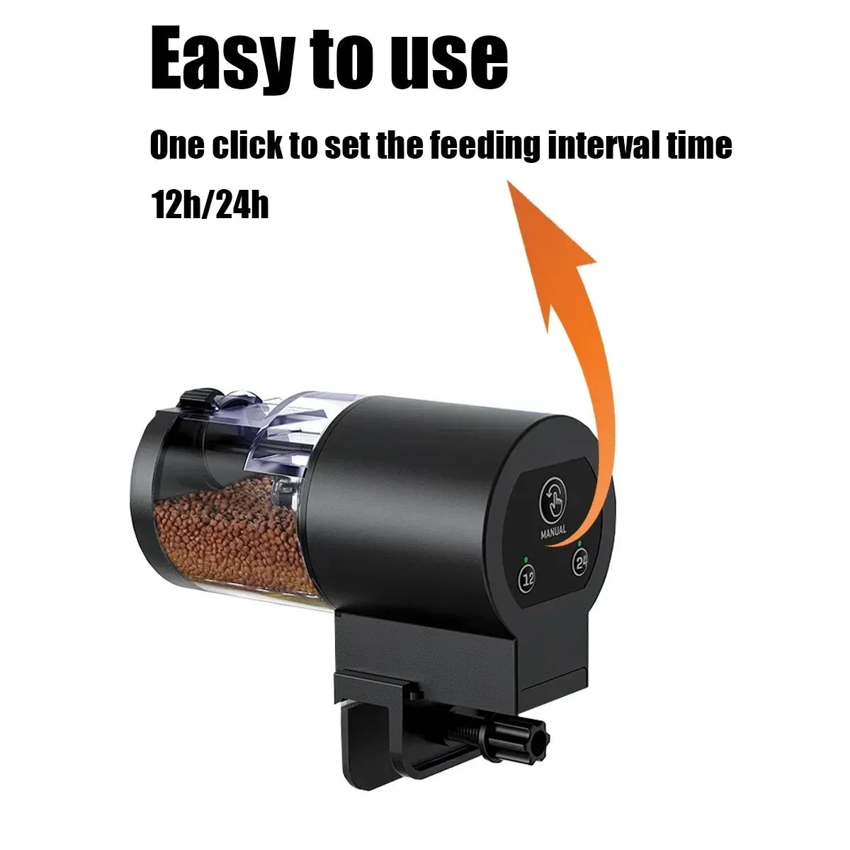 Automatic Fish Feeder 100Ml -Digital Programmable Aquarium Food Dispenser with Timer, IP66 Waterproof for Pond/Turtle Tanks