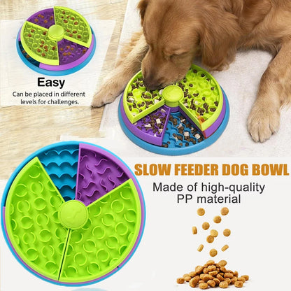 Slow Feeder Dog Bowl Mental Stimulate Detachable Puzzle Slow Eating Pet Bowl Anti-Slip Interactive Treat Dispenser Toys for Dogs