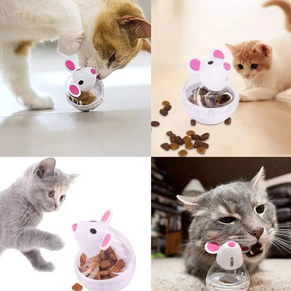 Cat Mice Food Tumbler Cat Food Toy Ball Interactive Cat Food Feeder Leak Food Interesting Plastic Cat Food Dispenser Treat Toy