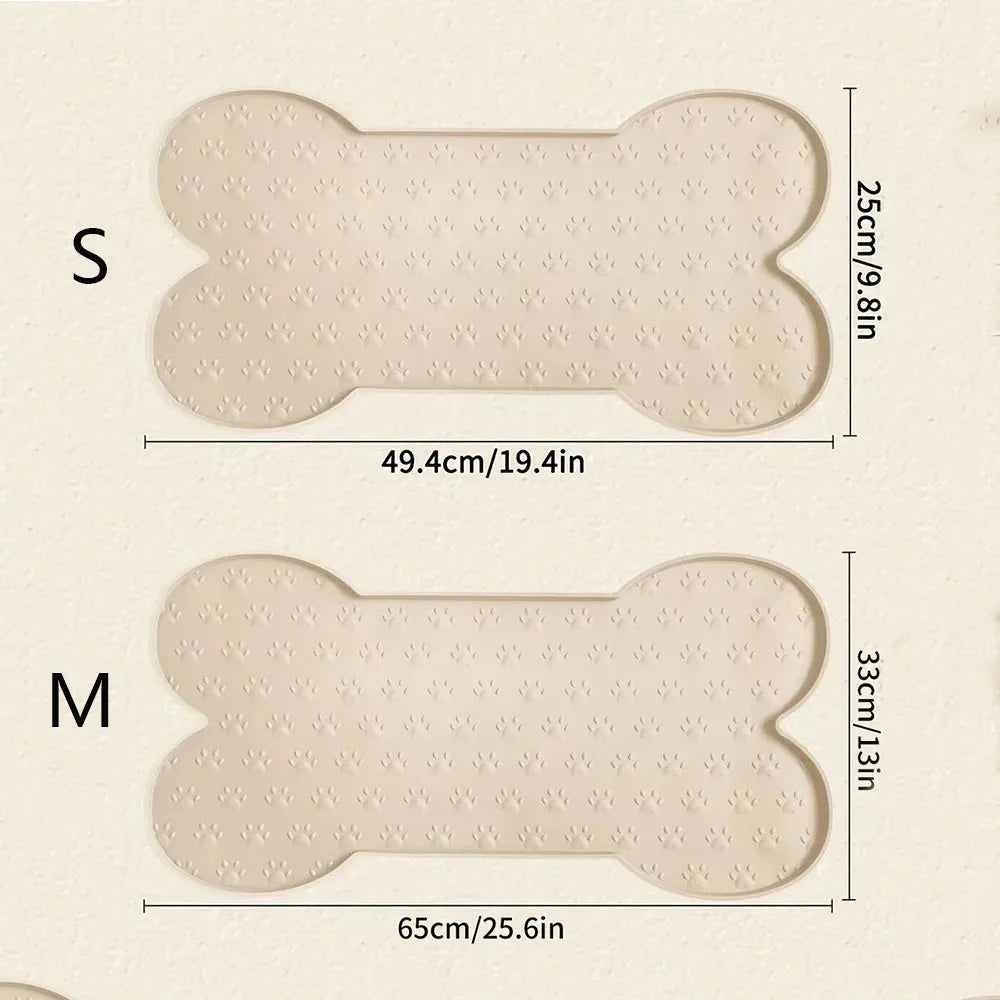 Dog Bowl Mat Thicker Pet Drinking Feeding Placemat Dog Food Mat Anti-Slip Silicone Waterproof Cat Feeder Pad with Raised Edge