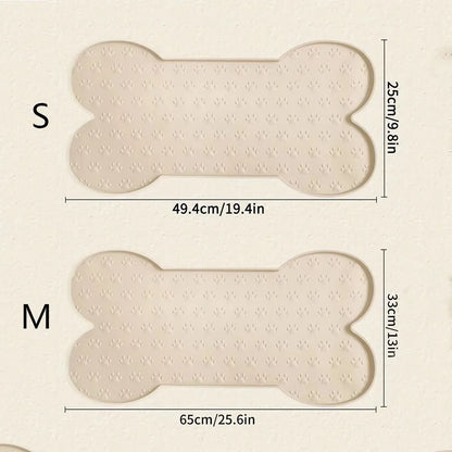 Dog Bowl Mat Thicker Pet Drinking Feeding Placemat Dog Food Mat Anti-Slip Silicone Waterproof Cat Feeder Pad with Raised Edge
