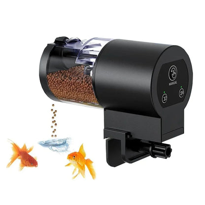 Automatic Fish Feeder 100Ml -Digital Programmable Aquarium Food Dispenser with Timer, IP66 Waterproof for Pond/Turtle Tanks