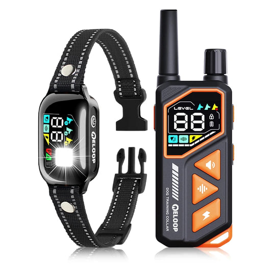 New AI Smart Dog Training Collar 3300Ft Anti-Barking Device Electric Remote Control IPX7 Waterproof Pet Behavior Vibration Shock