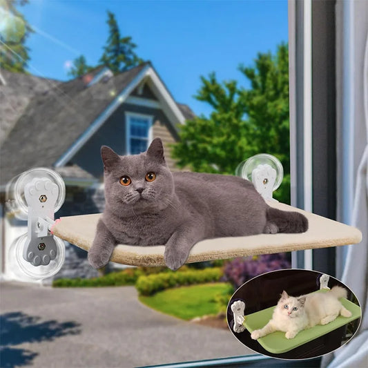 Suspended Cat Window Hammock Foldable Cordless Suitable for Both Use Robust Metal Frame Cat Beds for Indoor Cat Hammock