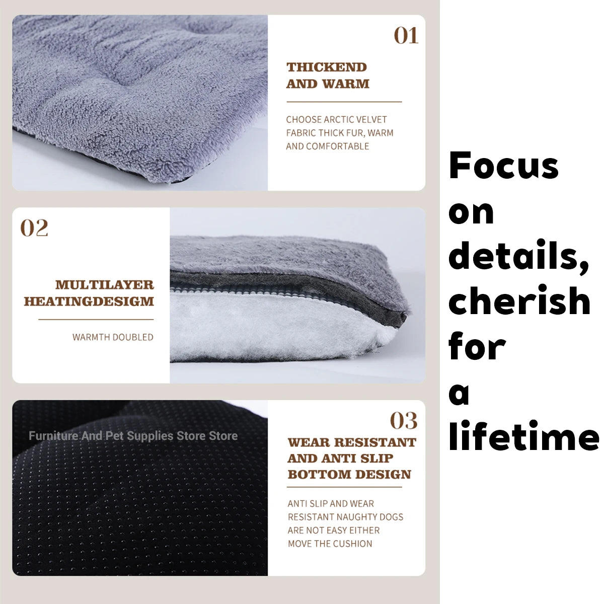 Self Heating Pet Pad, Extra Warm Thermal Dog Crate Pad Washable Anti-Slip Kennel Mat Pet Supplies for Medium Small Dogs and Cats