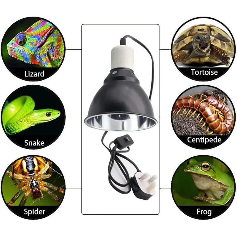 300W E27 Reptile Lamp Set Illumination 100-240V UVB Heating Lamp Bracket Pet Light Bulb Bracket Lampshade Emission Lamps Reptile