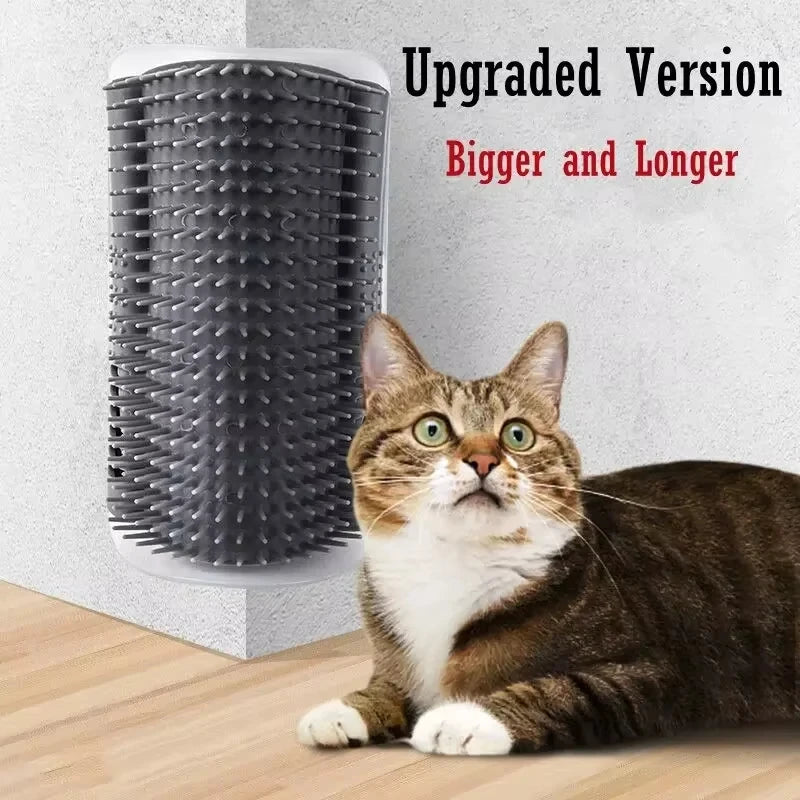 Cat Self Groomer with Massage Comb Brush - Perfect for Kitten and Puppy Grooming and Relaxation Wall-Mounted