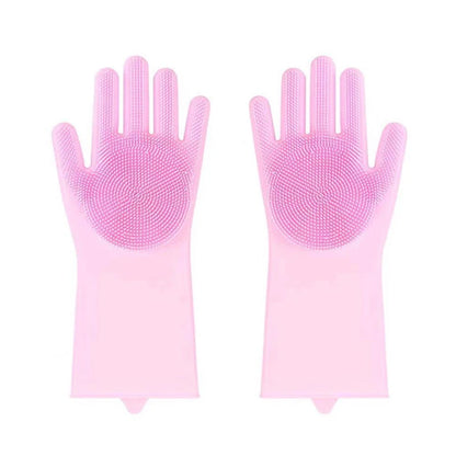 Pet Grooming Cleaning Gloves Dog Cat Bathing Shampoo Glove Scrubber Magic Dishwashing Cleanner Sponge Silicon Hair Removal Glove