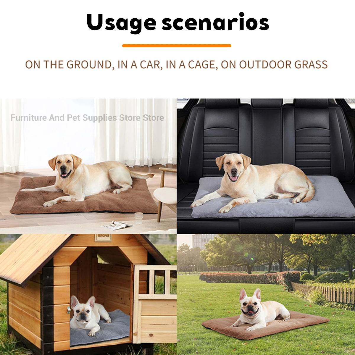 Self Heating Pet Pad, Extra Warm Thermal Dog Crate Pad Washable Anti-Slip Kennel Mat Pet Supplies for Medium Small Dogs and Cats