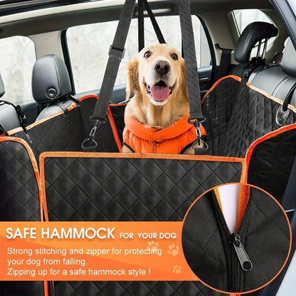 New 1PC Dog Car Seat Cover Suitable for Rear Seats, Waterproof Seat Protector, Scratch Resistant Pet Car Pad, Black Orange