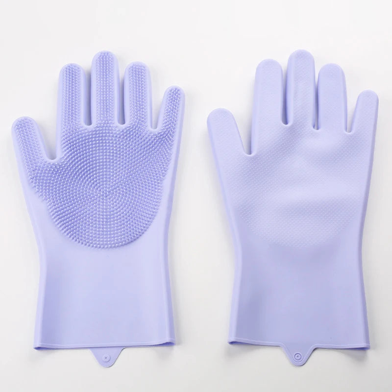Pet Grooming Cleaning Gloves Dog Cat Bathing Shampoo Glove Scrubber Magic Dishwashing Cleanner Sponge Silicon Hair Removal Glove