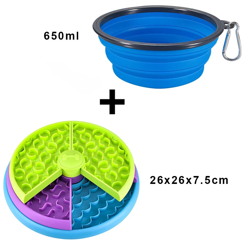 Slow Feeder Dog Bowl Mental Stimulate Detachable Puzzle Slow Eating Pet Bowl Anti-Slip Interactive Treat Dispenser Toys for Dogs