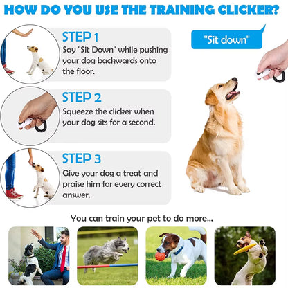 2/Pack Dog Training Clicker with Adjustable Wrist Strap Durable Lightweight Easy to Use for Cats Puppy Birds Horses