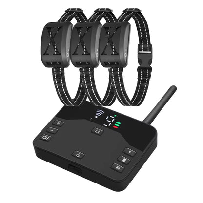 Pet Dog Shocks Training anti Bark Collar, Wireless Electric Fence Remote Pet Containment System with Adjustable Vibration Shock